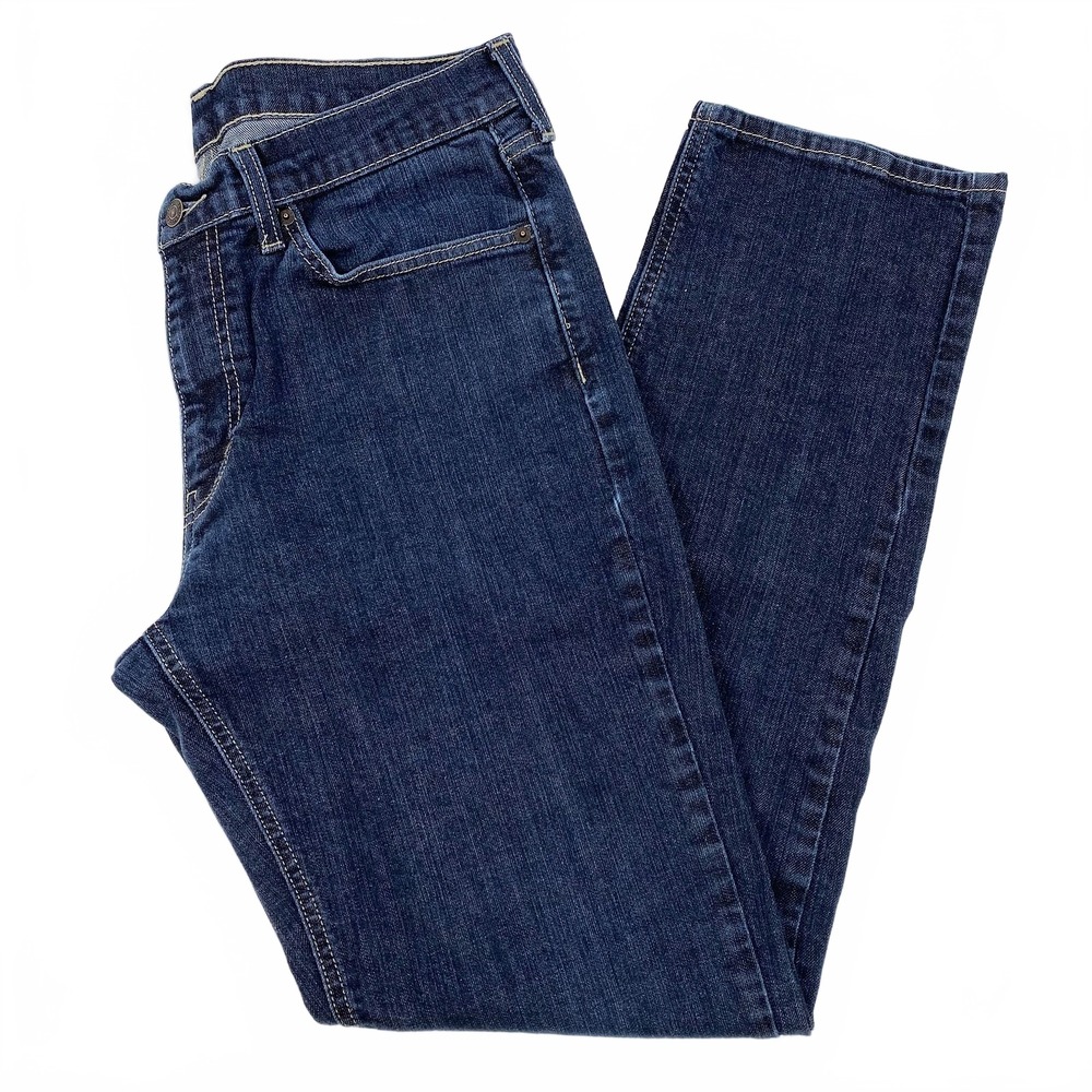 Levi's Blue Straight Leg Jeans Leg Dark Wash | Mens 34